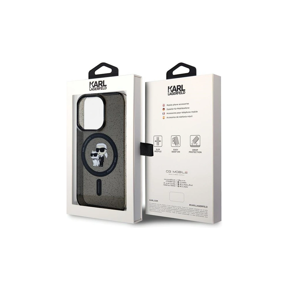 Hurtownia GSM - Case Karl Lagerfeld KLHMP15LHGKCNOK Apple iPhone 15 Pro Hardcase Karl&Choupette Glitter MagSafe schwarz/black - KLD1678 - {ean13} - Hurt