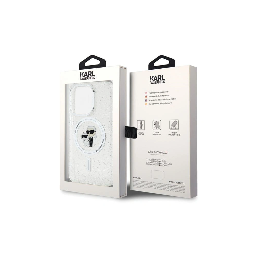 Wholesale Karl Lagerfeld KLHMP15LHGKCNOT Apple iPhone 15 Pro hardcase Karl&Choupette Glitter MagSafe transparent - KLD1679 - {ean13} - Hurt