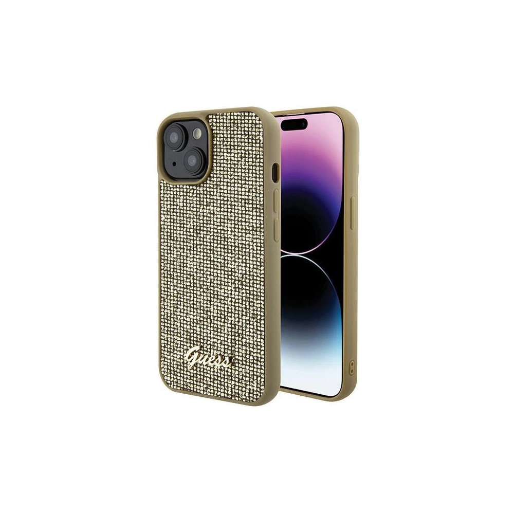 Hurtownia GSM - Etui Guess GUHCP15SPMSDGSD Apple iPhone 15 hardcase Disco Metal Script zlatý/gold - GUE2846 - {ean13} - Hurt