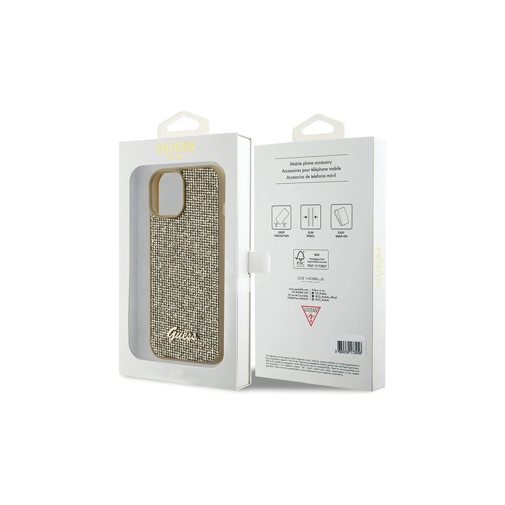 Hurtownia GSM - Etui Guess GUHCP15SPMSDGSD Apple iPhone 15 hardcase Disco Metal Script zlatý/gold - GUE2846 - {ean13} - Hurt