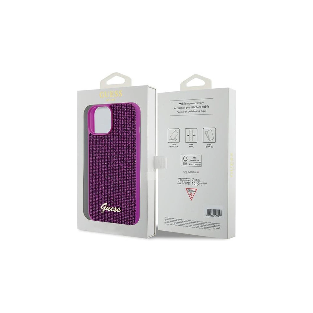 Hurtownia GSM - Etui Guess GUHCP15SPMSDGSF Apple iPhone 15 hardcase Disco Metal Script fucsia/fucsia - GUE2847 - {ean13} - Hurt