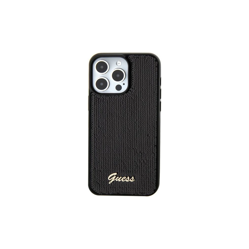 Hurtownia GSM - Etui Guess GUHCP15SPSFDGSK Apple iPhone 15 hardcase Sequin Script Metal černý/black - GUE2849 - {ean13} - Hurt