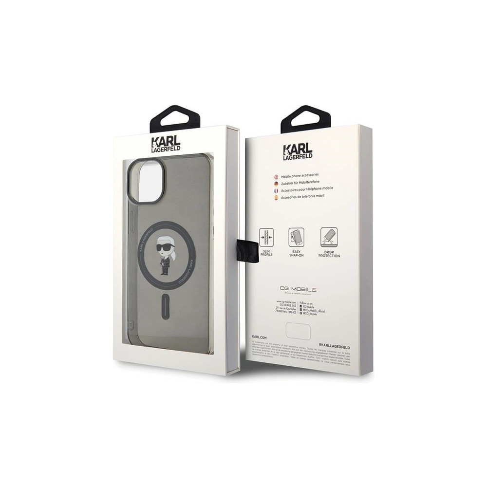 Wholesale Karl Lagerfeld KLHMP15MHFCKNOK Apple iPhone 15 Plus / 14 Plus hardcase IML Ikonik MagSafe black - KLD1683 - {ean13} - Hurt