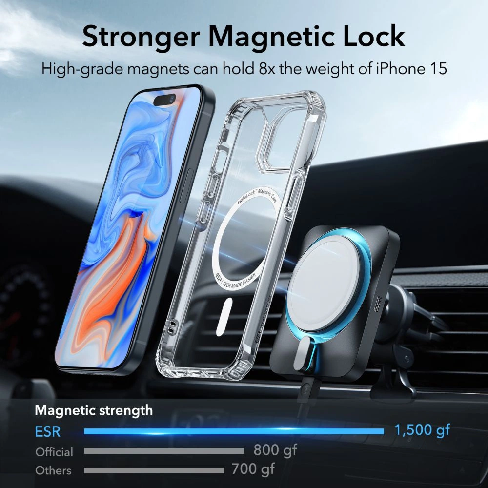 Hurtownia GSM - Etui ESR Air Armor Halolock MagSafe Apple iPhone 15 Plus / 14 Plus Clear - ESR720 - {ean13} - Hurt