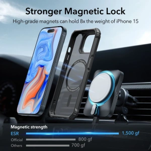 Hurtownia GSM - Etui ESR Air Armor Halolock MagSafe Apple iPhone 15 Plus / 14 Plus Negru Înghețat - ESR721 - {ean13} - Hurt