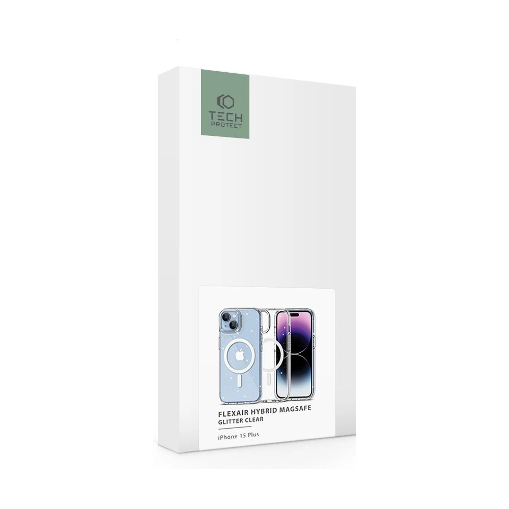 Hurtownia GSM - Etui Tech-Protect Flexair Hybrid MagSafe Apple iPhone 15 Plus / 14 Plus Glitter Clear - THP2269 - {ean13} - Hurt