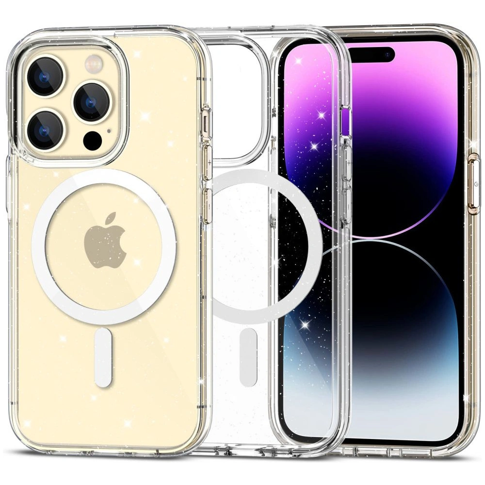 Wholesale Tech-Protect Flexair Hybrid MagSafe Apple iPhone 15 Pro Max Glitter Clear - THP2270 - {ean13} - Hurt