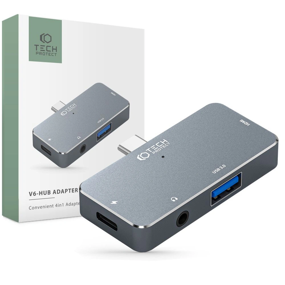 Hurtownia GSM - Adaptér Tech-Protect V6 hub 4w1 šedý - THP2271 - {ean13} - Hurt