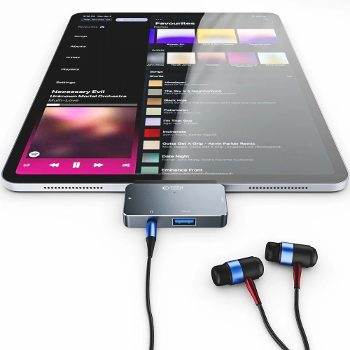 Adapter Tech-Protect V6 hub 4w1 Grey