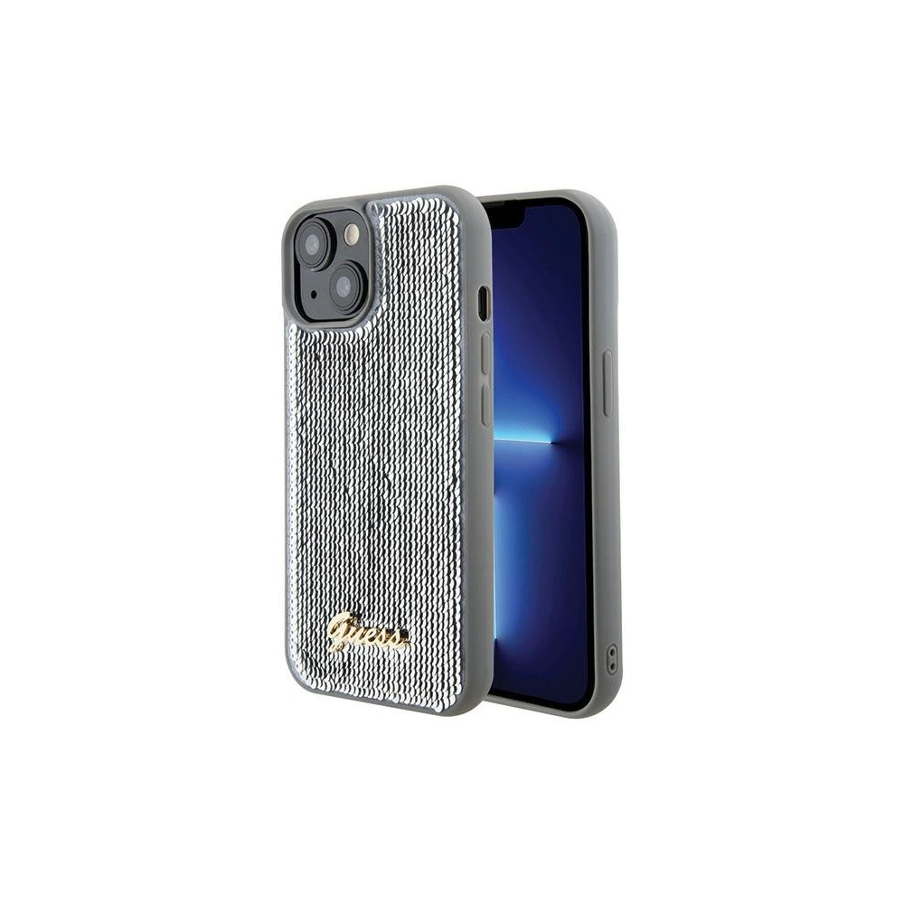 Hurtownia GSM - Etui Guess GUHCP15SPSFDGSS Apple iPhone 15 hardcase Sequin Script Metal srebrny/silver - GUE2850 - {ean13} - Hurt