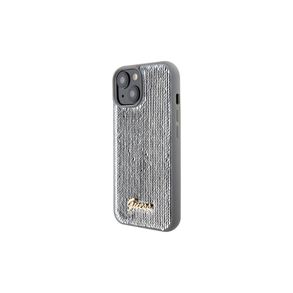 Hurtownia GSM - Etui Guess GUHCP15SPSFDGSS Apple iPhone 15 hardcase Sequin Script Metal srebrny/silver - GUE2850 - {ean13} - Hurt