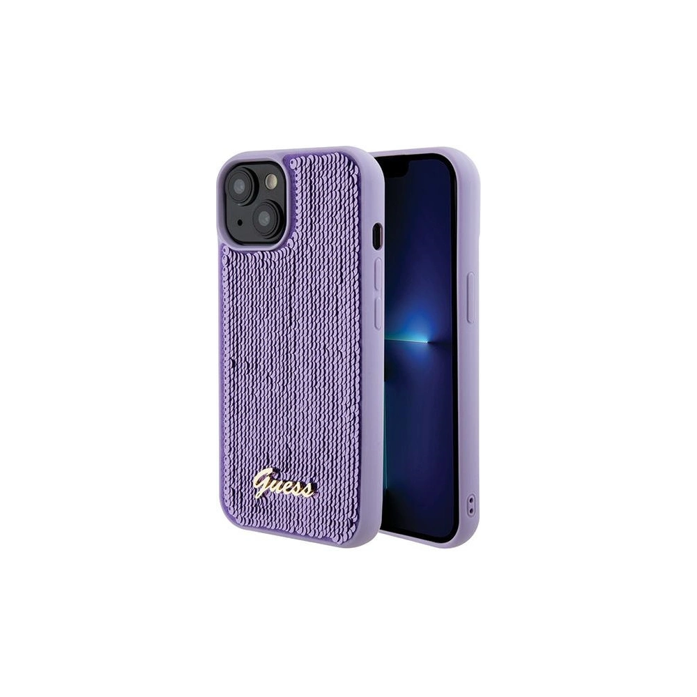 Hurtownia GSM - Etui Guess GUHCP15SPSFDGSU Apple iPhone 15 hardcase Sequin Script Metal fioletowy/purple - GUE2851 - {ean13} - Hurt