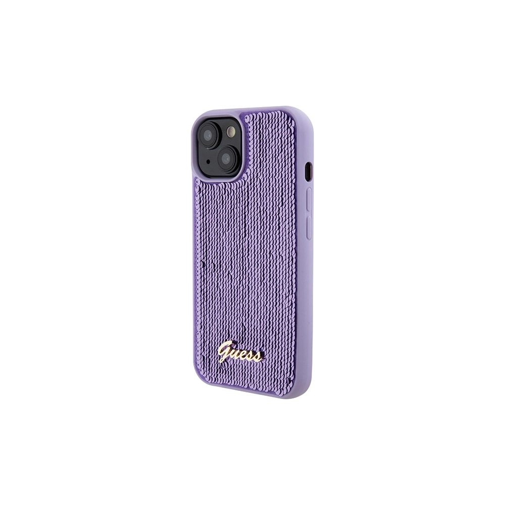 Hurtownia GSM - Etui Guess GUHCP15SPSFDGSU Apple iPhone 15 hardcase Sequin Script Metal fioletowy/purple - GUE2851 - {ean13} - Hurt