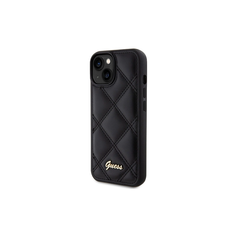 Wholesale Guess GUHCP15SPSQSQSK Apple iPhone 15 hardcase Quilted Metal Logo black - GUE2852 - {ean13} - Hurt