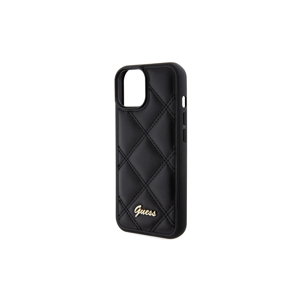 Wholesale Guess GUHCP15SPSQSQSK Apple iPhone 15 hardcase Quilted Metal Logo black - GUE2852 - {ean13} - Hurt