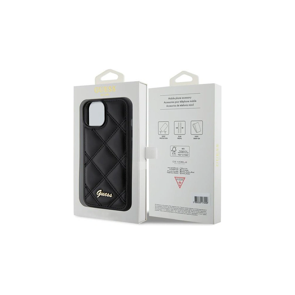 Hurtownia GSM - Etui Guess GUHCP15SPSQSQSK Apple iPhone 15 hardcase Quilted Metal Logo czarny/black - GUE2852 - {ean13} - Hurt