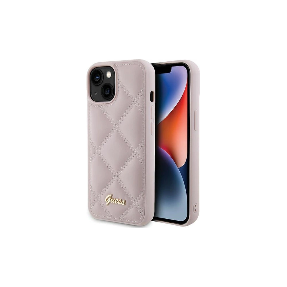 Hurtownia GSM - Etui Guess GUHCP15SPSQSQSP Apple iPhone 15 hardcase Quilted Metal Logo różowy/pink - GUE2853 - {ean13} - Hurt
