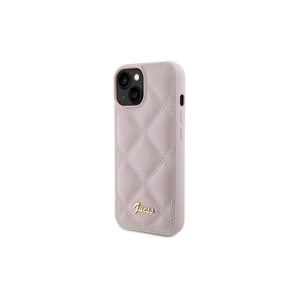 Hurtownia GSM - Etui Guess GUHCP15SPSQSQSP Apple iPhone 15 hardcase Quilted Metal Logo różowy/pink - GUE2853 - {ean13} - Hurt