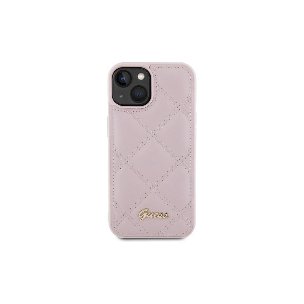 Hurtownia GSM - Etui Guess GUHCP15SPSQSQSP Apple iPhone 15 hardcase Quilted Metal Logo różowy/pink - GUE2853 - {ean13} - Hurt
