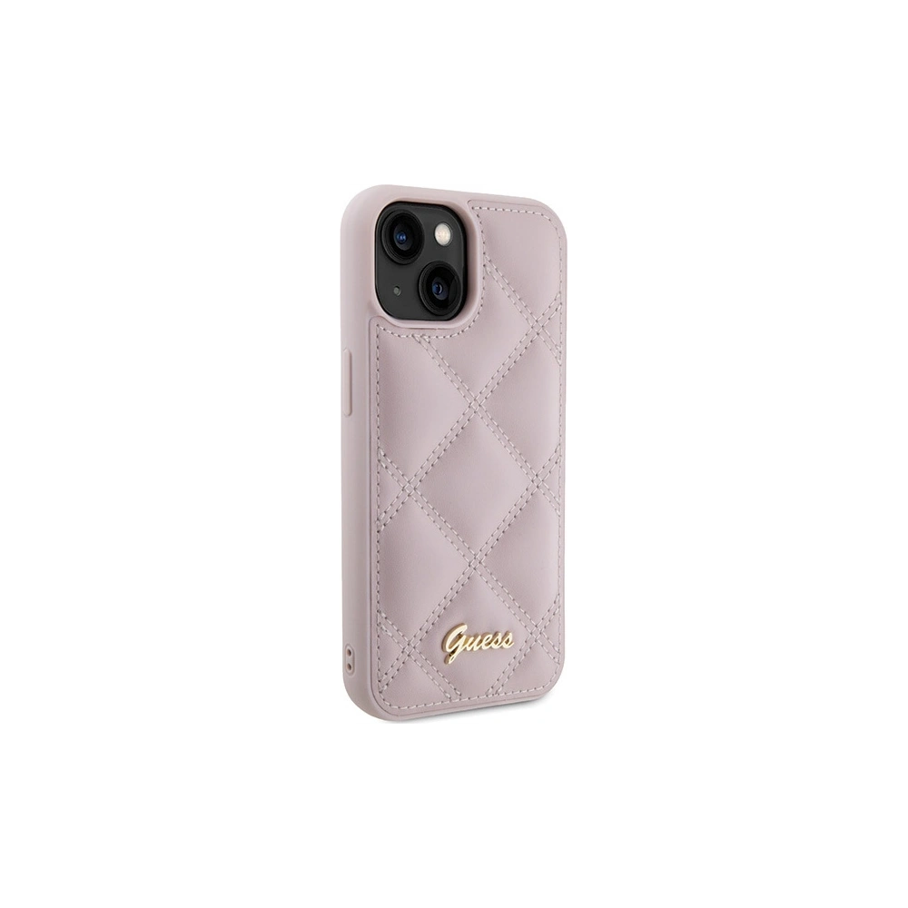 Hurtownia GSM - Etui Guess GUHCP15SPSQSQSP Apple iPhone 15 hardcase Quilted Metal Logo różowy/pink - GUE2853 - {ean13} - Hurt