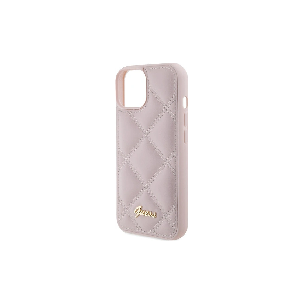 Hurtownia GSM - Etui Guess GUHCP15SPSQSQSP Apple iPhone 15 hardcase Quilted Metal Logo różowy/pink - GUE2853 - {ean13} - Hurt