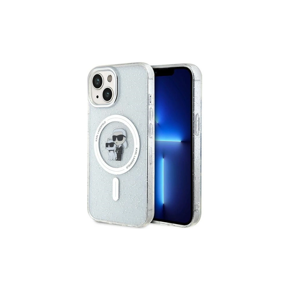 Hurtownia GSM - Etui Karl Lagerfeld KLHMP15MHGKCNOT Apple iPhone 15 Plus / 14 Plus hardcase Karl&Choupette Glitter MagSafe transparent - KLD1686 - {ean13} - Hurt