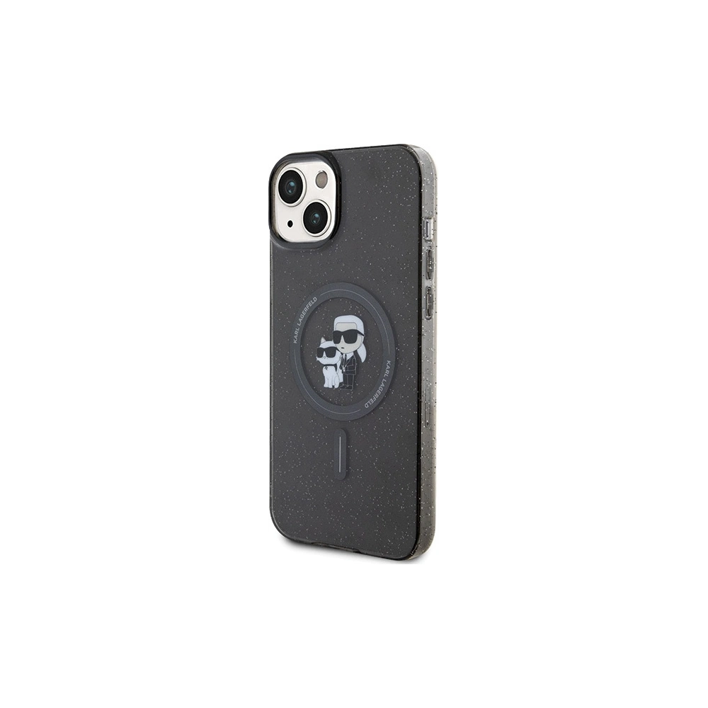 Hurtownia GSM - Etui Karl Lagerfeld KLHMP15SHGKCNOK Apple iPhone 15 hardcase Karl&Choupette Glitter MagSafe černý/black - KLD1689 - {ean13} - Hurt