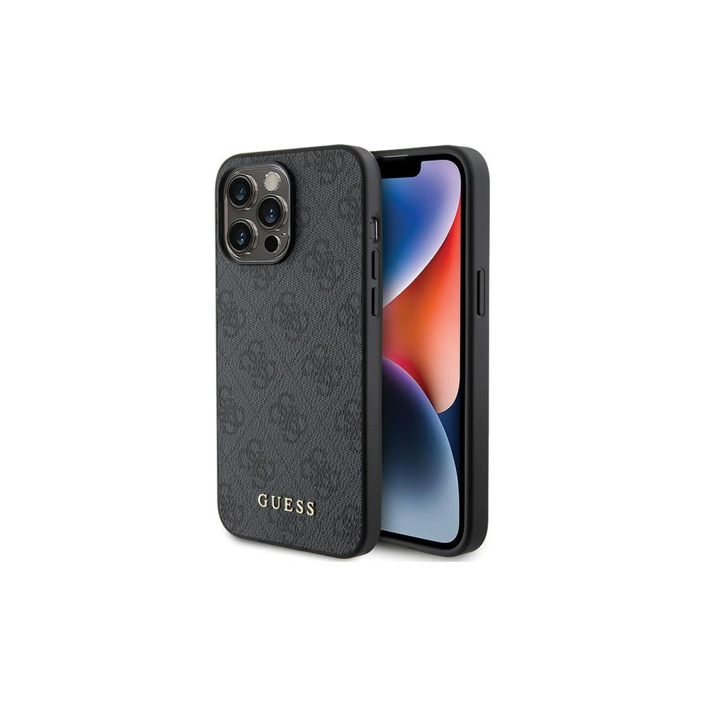 Hurtownia GSM - Case Guess GUHCP15XG4GFGR Apple iPhone 15 Pro Max Hartschale 4G Metall Gold Logo grau/grey - GUE2856 - {ean13} - Hurt