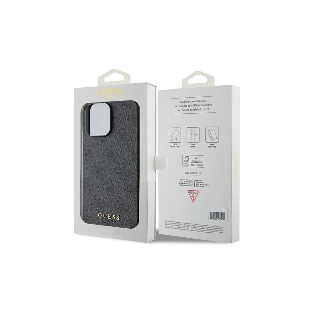 Hurtownia GSM - Case Guess GUHCP15XG4GFGR Apple iPhone 15 Pro Max Hartschale 4G Metall Gold Logo grau/grey - GUE2856 - {ean13} - Hurt