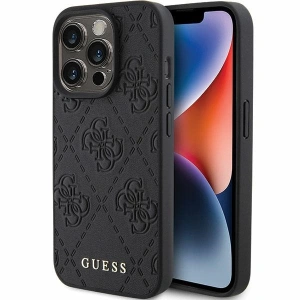 Wholesale Guess GUHCP15XP4EPMK Apple iPhone 15 Pro Max hardcase Leather 4G Stamped black - GUE2861 - {ean13} - Hurt