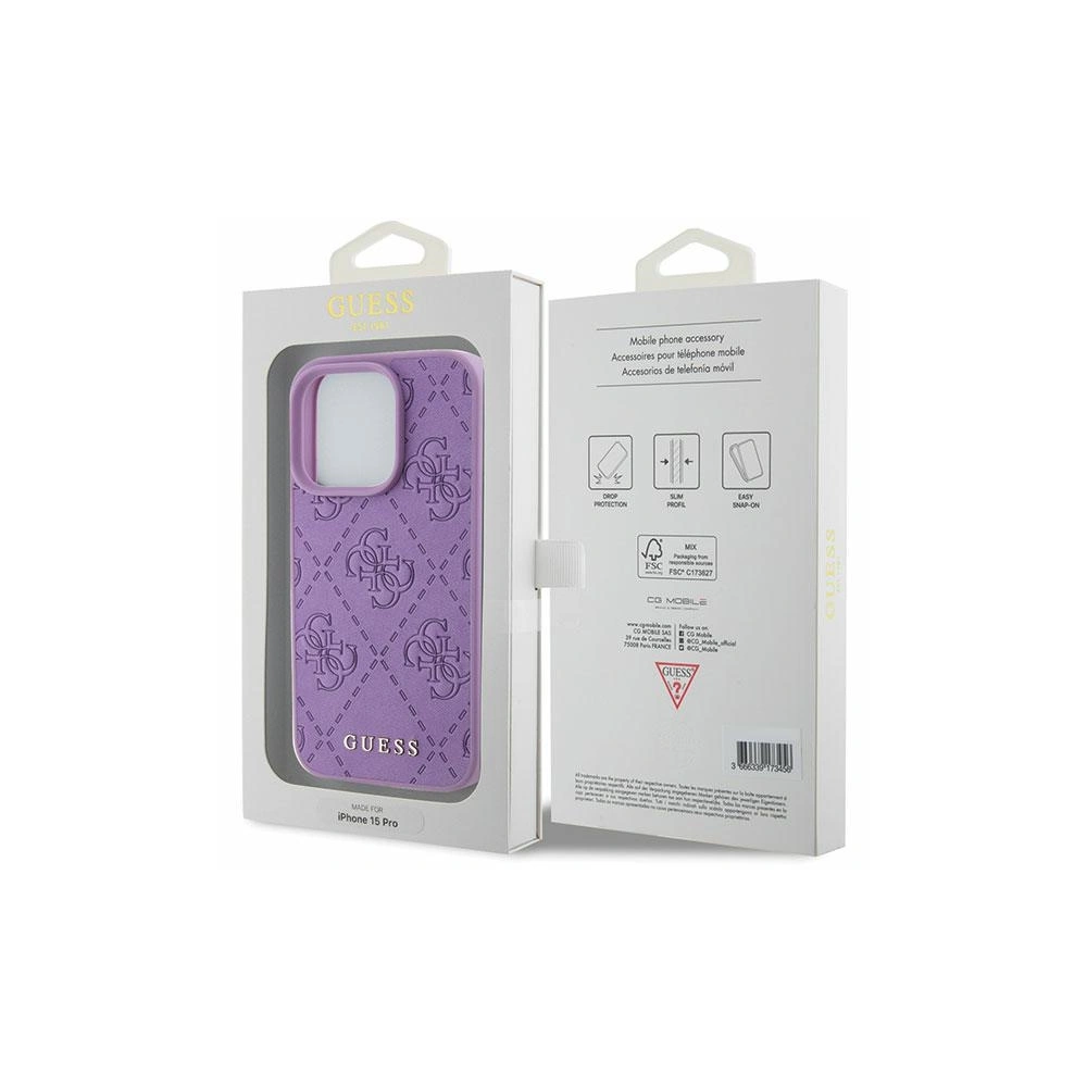 Hurtownia GSM - Case Guess GUHCP15XP4EPMU Apple iPhone 15 Pro Max Hartschale Leder 4G gestempelt lila/lila - GUE2862 - {ean13} - Hurt