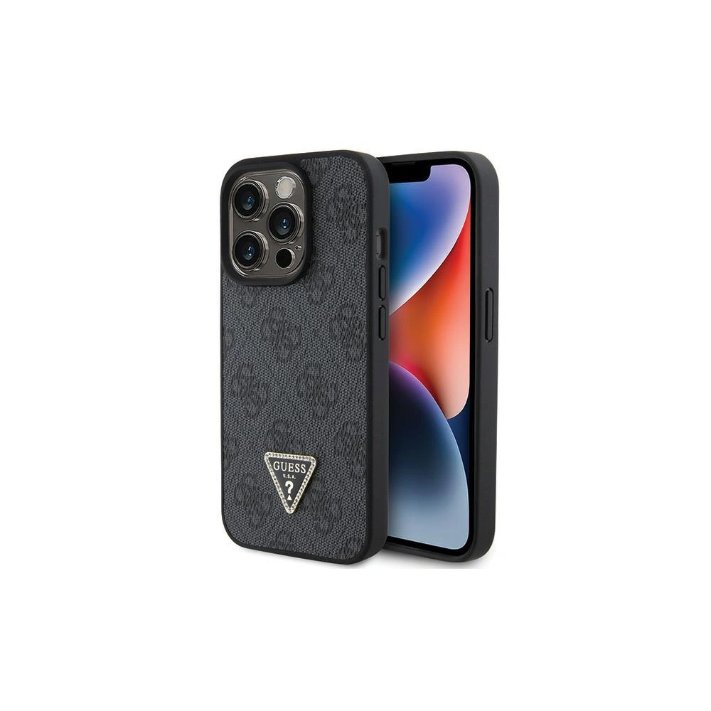 Wholesale Guess GUHCP15XP4TDPK Apple iPhone 15 Pro Max hardcase Leather 4G Diamond Triangle black - GUE2863 - {ean13} - Hurt