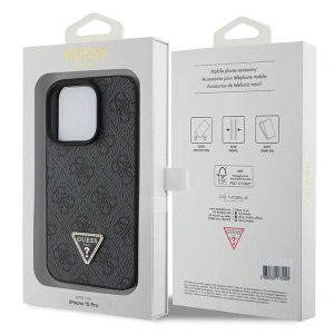 Wholesale Guess GUHCP15XP4TDPK Apple iPhone 15 Pro Max hardcase Leather 4G Diamond Triangle black - GUE2863 - {ean13} - Hurt