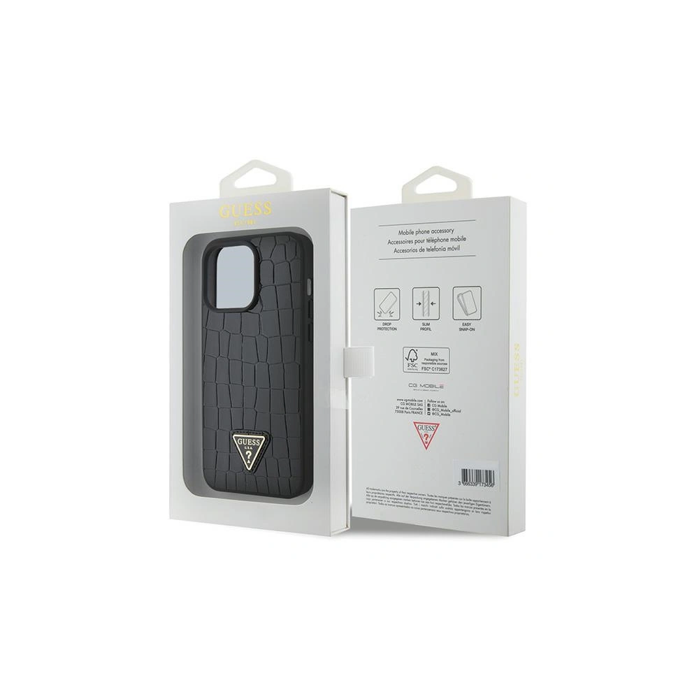 Hurtownia GSM - Etui Guess GUHCP15XPCRTHCK Apple iPhone 15 Pro Max hardcase Croco Triangle Metal Logo černý/black - GUE2864 - {ean13} - Hurt