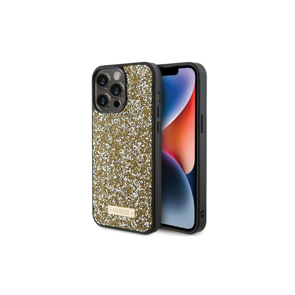 Hurtownia GSM - Etui Guess GUHCP15XPFGSBSD Apple iPhone 15 Pro Max hardcase cu rhinestone și logo metalic galben/yellow - GUE2865 - {ean13} - Hurt