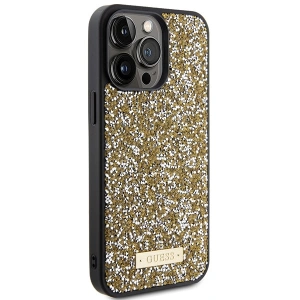 Hurtownia GSM - Etui Guess GUHCP15XPFGSBSD Apple iPhone 15 Pro Max hardcase cu rhinestone și logo metalic galben/yellow - GUE2865 - {ean13} - Hurt