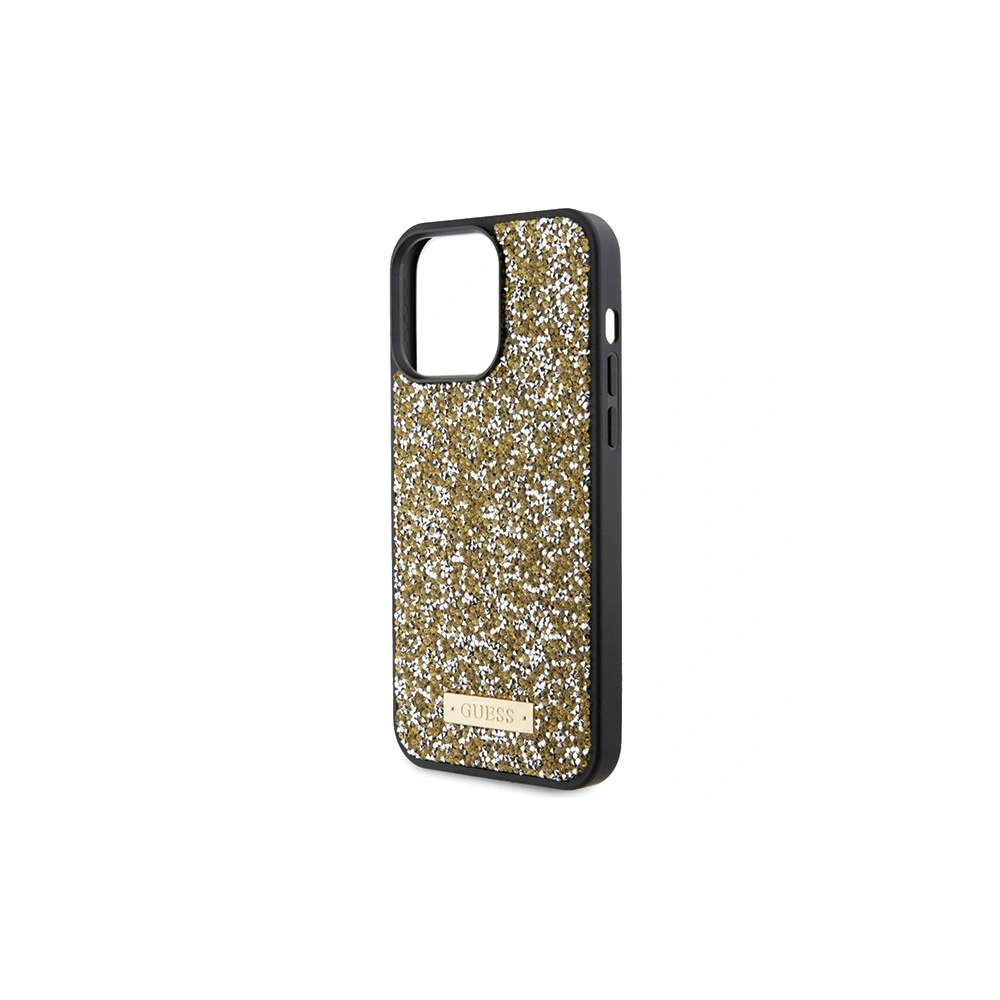 Hurtownia GSM - Etui Guess GUHCP15XPFGSBSD Apple iPhone 15 Pro Max hardcase cu rhinestone și logo metalic galben/yellow - GUE2865 - {ean13} - Hurt