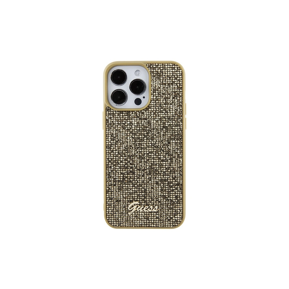 Wholesale Guess GUHCP15XPMSDGSD Apple iPhone 15 Pro Max hardcase Disco Metal Script gold - GUE2867 - {ean13} - Hurt