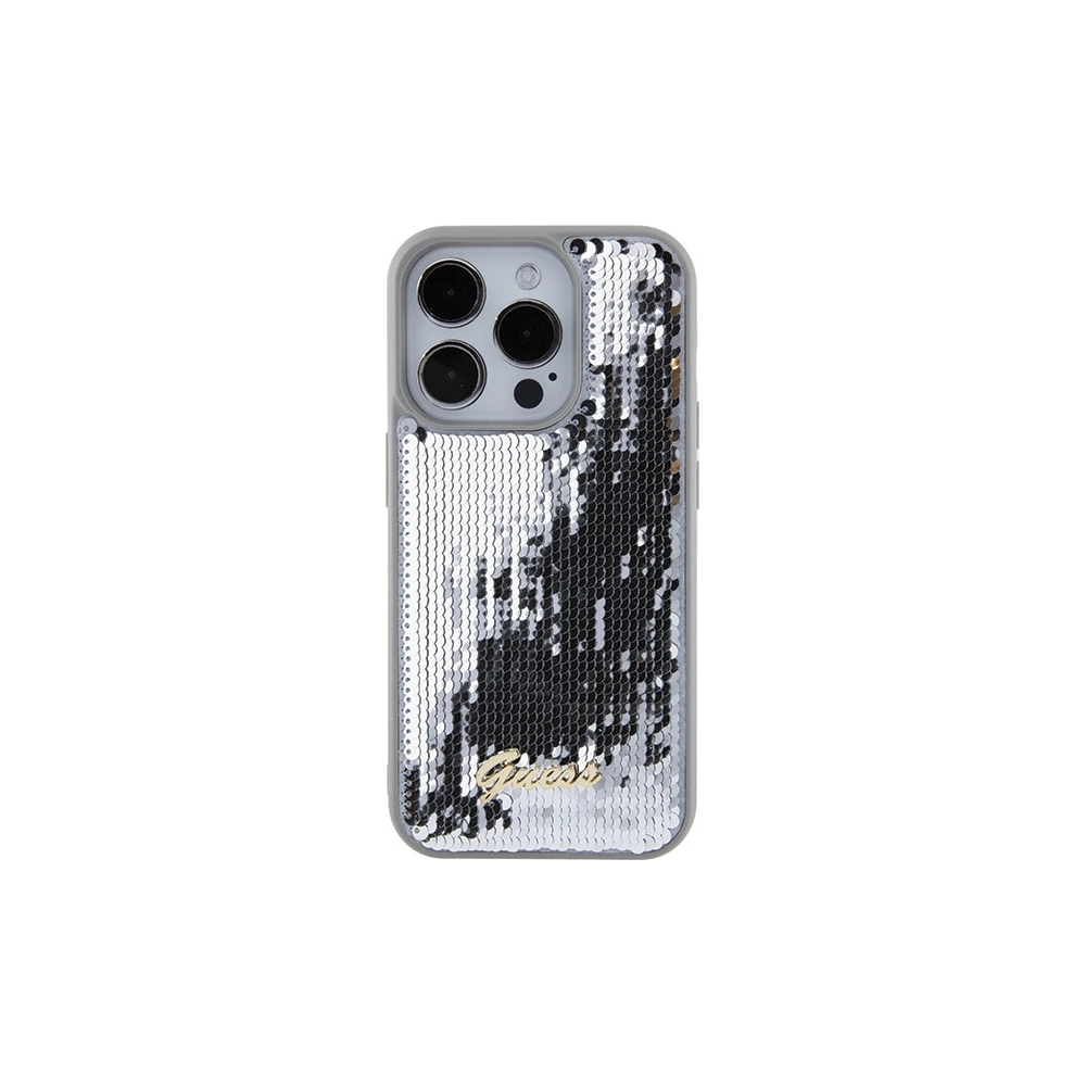 Hurtownia GSM - Etui Guess GUHCP15XPSFDGSS Apple iPhone 15 Pro Max hardcase Sequin Script Metal stříbrný/silver - GUE2871 - {ean13} - Hurt