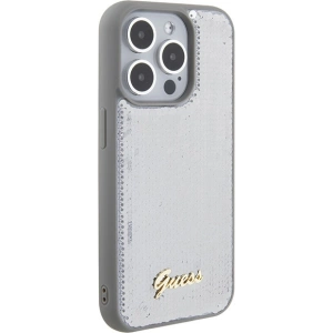 Hurtownia GSM - Etui Guess GUHCP15XPSFDGSS Apple iPhone 15 Pro Max hardcase Sequin Script Metal argintiu/silver - GUE2871 - {ean13} - Hurt