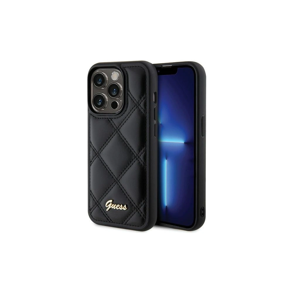 Hurtownia GSM - Case Guess GUHCP15XPSQSQSK Apple iPhone 15 Pro Max Hartschale Gestepptes Metall-Logo schwarz/black - GUE2873 - {ean13} - Hurt