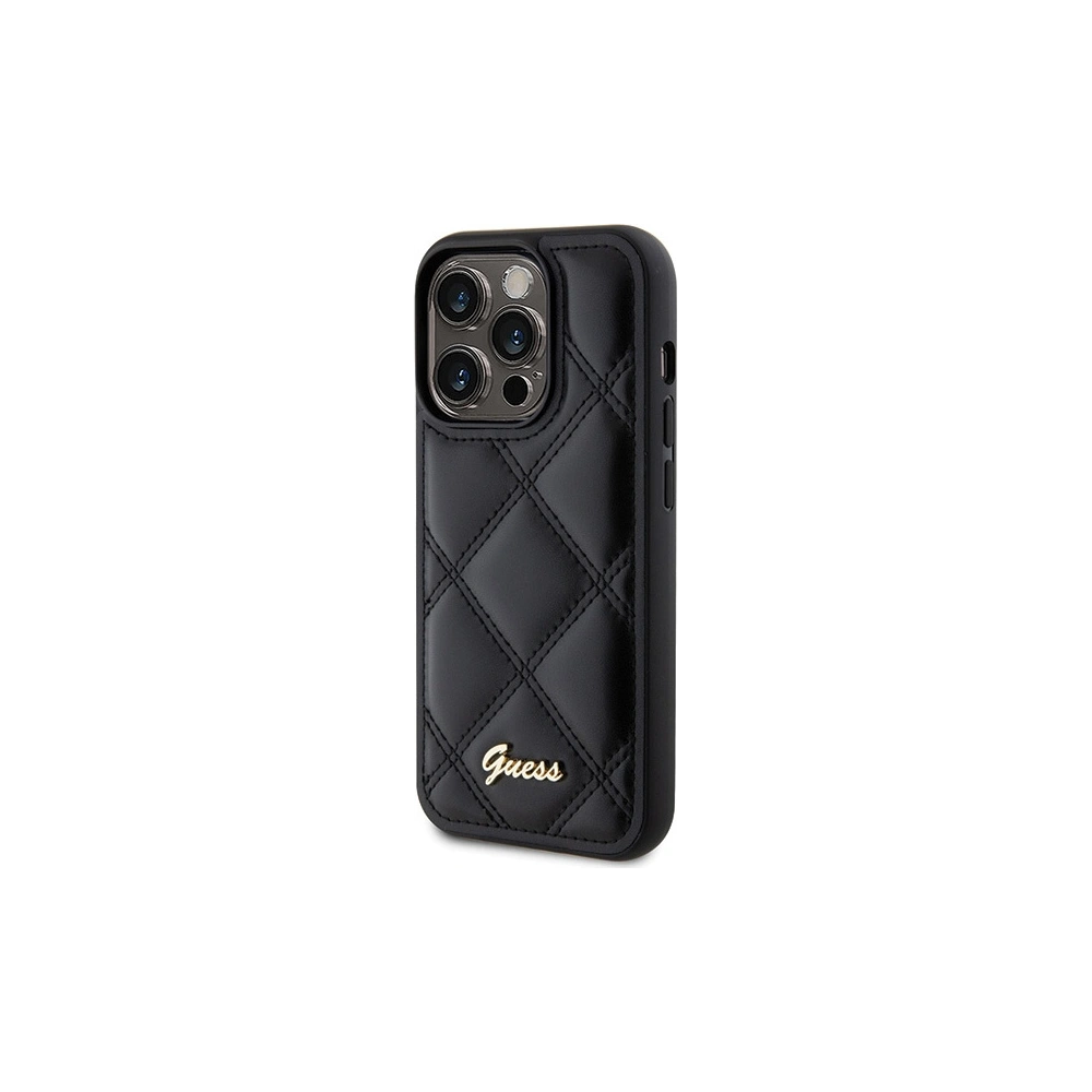 Hurtownia GSM - Case Guess GUHCP15XPSQSQSK Apple iPhone 15 Pro Max Hartschale Gestepptes Metall-Logo schwarz/black - GUE2873 - {ean13} - Hurt