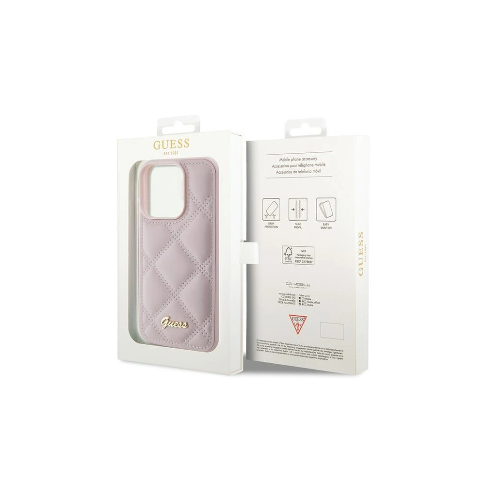 Hurtownia GSM - Etui Guess GUHCP15XPSQSQSP Apple iPhone 15 Pro Max hardcase Quilted Metal Logo różowy/pink - GUE2874 - {ean13} - Hurt