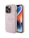 Etui Guess GUHMP15XPSAHMCP Apple iPhone 15 Pro Max hardcase Saffiano MagSafe roz/rozător