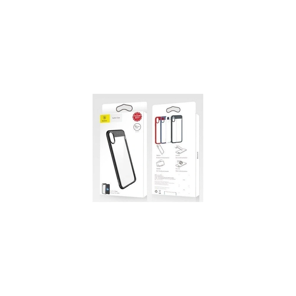 Hurtownia GSM - Durchsichtiges Case Baseus Suthin iPhone X / XS - roter Rahmen - BSU305RED - {ean13} - Hurt