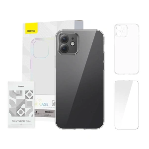 Hurtownia GSM - Etui Baseus Crystal Series Clear Apple iPhone 12 (průhledné) + tvrzené sklo + čisticí sada - BSU4576 - {ean13} - Hurt