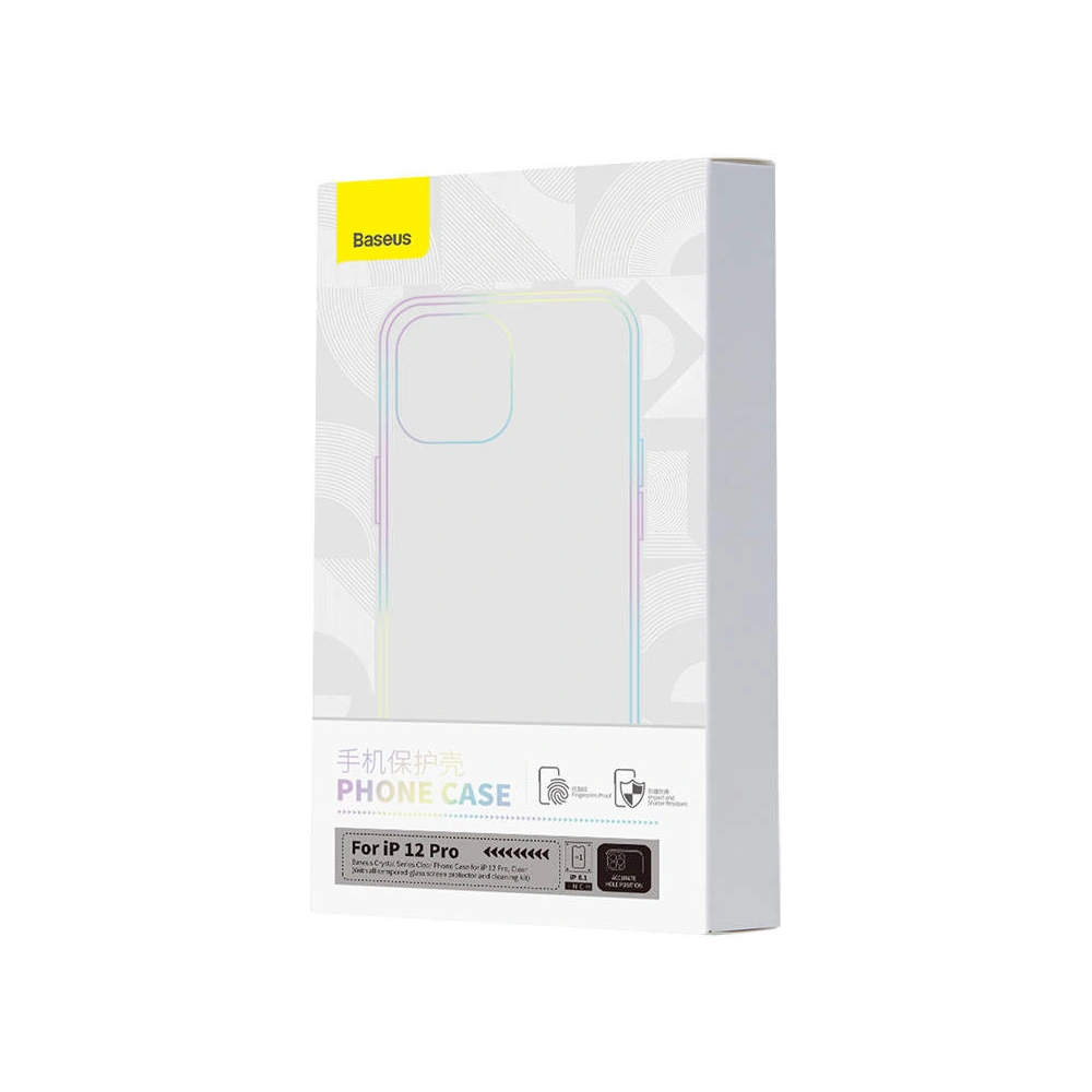 Hurtownia GSM - Etui Baseus Crystal Series Clear Apple iPhone 12 Pro (průhledné) + tvrzené sklo + čistící sada - BSU4577 - {ean13} - Hurt