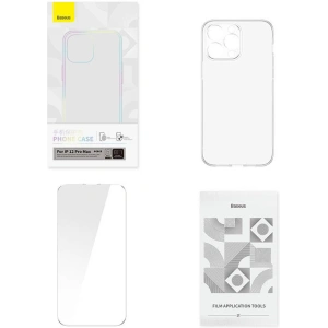 Etui Baseus Crystal Series Clear Apple iPhone 12 Pro Max (przeźroczyste) + szkło hartowane + zestaw czyszczący