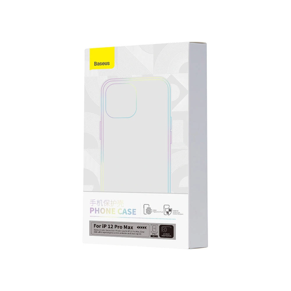 Hurtownia GSM - Etui Baseus Crystal Series Clear Apple iPhone 12 Pro Max (transparent) + sticlă securizată + set de curățare - BSU4578 - {ean13} - Hurt