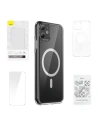 Etui Baseus Magnetic Crystal Clear Apple iPhone 11 (przeźroczyste) + szkło hartowane + zestaw czyszczący